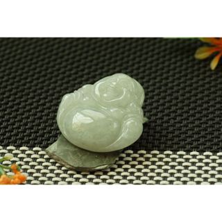 S896玉墜子❀翡翠玉A貨冰糯水潤淡底佛公彌勒佛玉墜吊墜掛件玉珮【緬甸玉翠軒】玉首飾品 男女款式