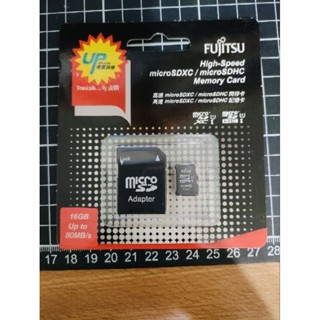 全新 FUJITSU 富士通 16GB C10 micro SDXC SDHC 記憶卡 附轉卡 80MB SD卡