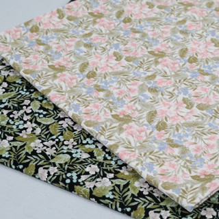 日本製經典小花印花薄棉布【適用於裝飾、手作、抱枕、服裝、包袋等用途】