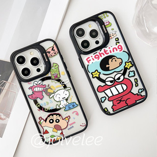 卡通 蠟筆小新 iPhone 16 15 14 13 12 11 Promax手機殼 蘋果鏡頭隱形支架Magsafe磁吸