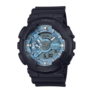 【CASIO 卡西歐】G-SHOCK 經典酷黑 獨特百搭 耀眼冰藍 人氣雙顯 GA-110CD-1A2 51.2mm