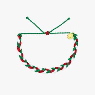 Pura Vida 美國手工 UNDER THE MISTLETOE 聖誕槲寄生 粗線編織可調式衝浪手環