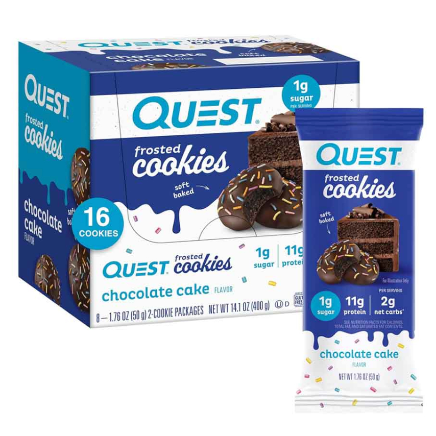 【現貨】Quest Nutrition 高蛋白糖霜軟餅乾 巧克力 生日蛋糕 草莓口味 低碳 無糖 無麩質 生酮 單包2入