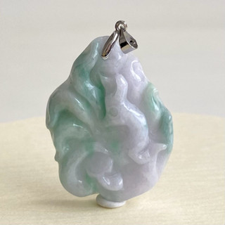 【採霏】天然緬甸玉A貨 翡翠 冰糯種紫色綠色招財桃花人緣九尾狐玉墜（附贈：扣頭）