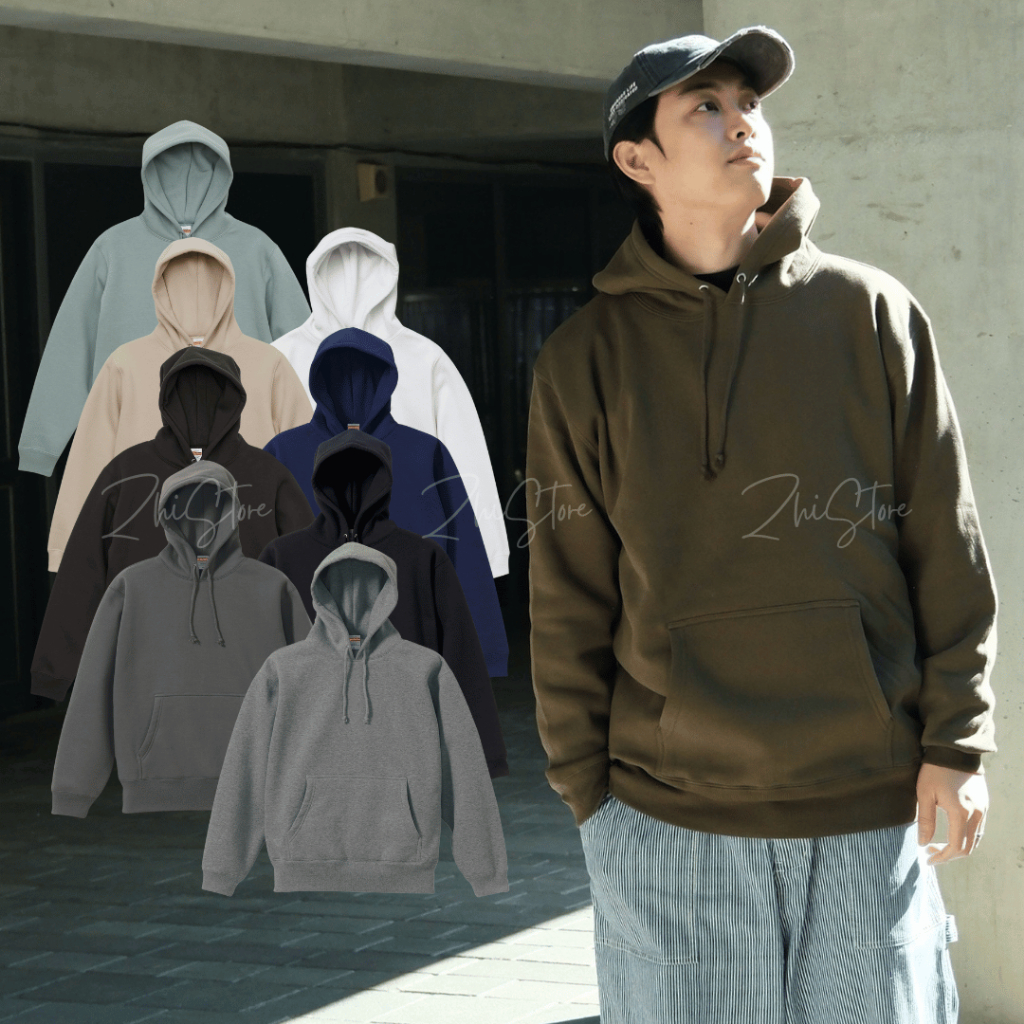 【ZhiStore】United Athle 厚磅 鋪棉 帽T 帽踢 長袖帽t 厚磅帽t 黑色 白色 灰色 UA5618