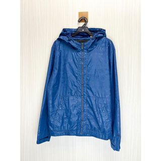 Levi's 專櫃 深藍色字母壓紋連帽風衣外套 (編號241221113