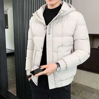 裝加厚輕薄羽絨棉男流休閒時尚帽子保暖休閒長版棉衣外套 保暖 防寒 羽絨外套連帽 OB7R