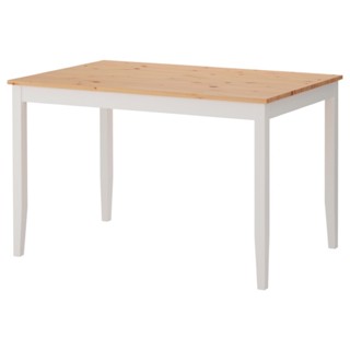 絕版品/北歐風格IKEA宜家LERHAMN實木餐桌工作桌/實心松木/淺仿古染色/118x74/二手八成新/特$2580