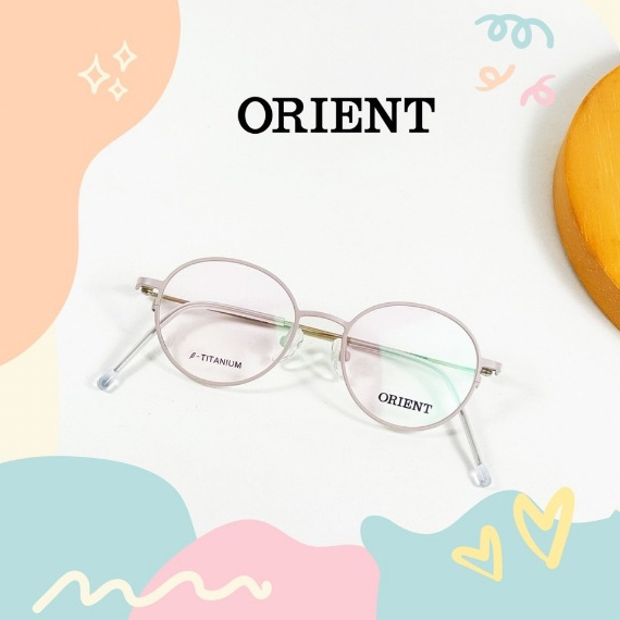 【ORIENT】純鈦｜超輕9克｜日本｜東方｜兒童光學框｜莫蘭迪米粉色｜金屬鏡框【唯光眼鏡】