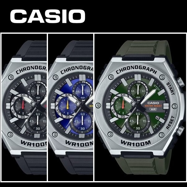 【CASIO】MWA-300H系列 三眼指針款/防水100M/金屬錶圈/50mm/公司貨【第一鐘錶】
