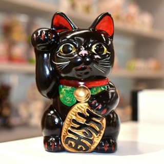 仿舊塗裝 千萬兩招財貓 千萬両 貯金箱 擺飾 日本製 陶器 瀨戶燒 16cm cc280