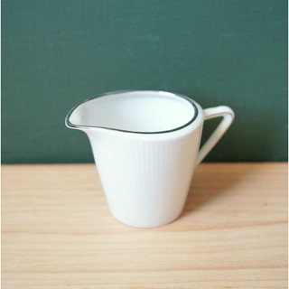 【北極二手雜貨】[餐廚杯盤]芬蘭帶回 VIntage 銀色鑲邊牛奶壺 Seltmann Weiden Monika 禮物