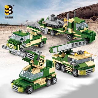 【方舟mini積木】💥坦克裝載車 ~臺灣現貨💥戰車 美軍 特戰隊 汽車模型 跑車賽車 超跑 鑽石微型 小顆粒相容生日禮物