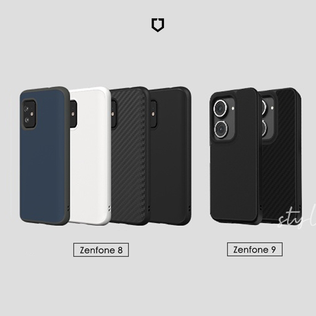 犀牛盾▸ASUS Zenfone 9/8 flip SolidSuit 防摔背蓋手機殼 碳纖維紋路/經典黑