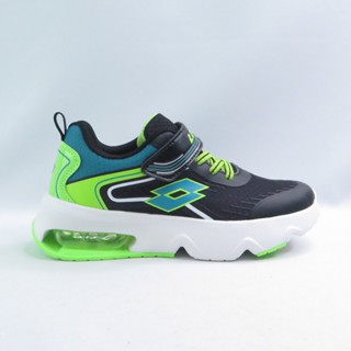 LOTTO LT5AKR9215 GELA LITE 中大童 跑鞋 魔鬼氈 氣墊 緩震 黑/綠【iSport愛運動】