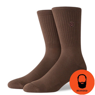 【 🇺🇸大鬍子美國襪子選品 】BEARDED - ICON CREW SOCKS經典棕色系列功能運動長襪（美國公司貨）