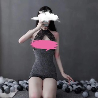 【MANROCHON】情趣內衣制服 性感誘惑套裝 小胸顯大 性感掛脖連體衣 OL秘書 夜店包臀挑逗短裙睡衣