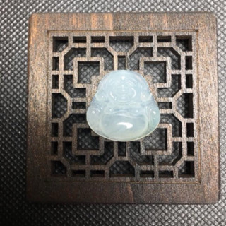 天然冰糯A貨翡翠 漂亮 笑臉彌勒佛吊墜 2
