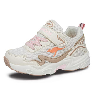 【KangaROOS 美國袋鼠鞋】童鞋復古老爹童鞋 Y2K運動鞋米棕-KK41811尺寸19～23公分