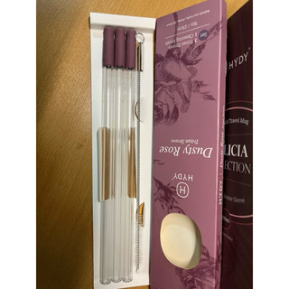 HYDY隨行杯的替換吸管/乾燥玫瑰/全新/3入組附刷具