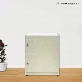 【米朵Miduo】2尺兩門塑鋼置物櫃 兩層櫃 塑鋼收納櫃 防水塑鋼傢俱（寬60*深33*高78.5公分）