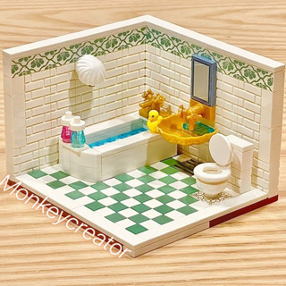 LEGO 樂高 MOC 浴室 小場景 廁所 西式 飯店廁所 歐洲風格 全新零件 創作