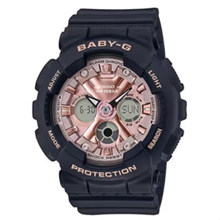 【CASIO 卡西歐】BABY-G 時尚雙顯腕錶 BA-130-1A4 黑粉 43.3mm
