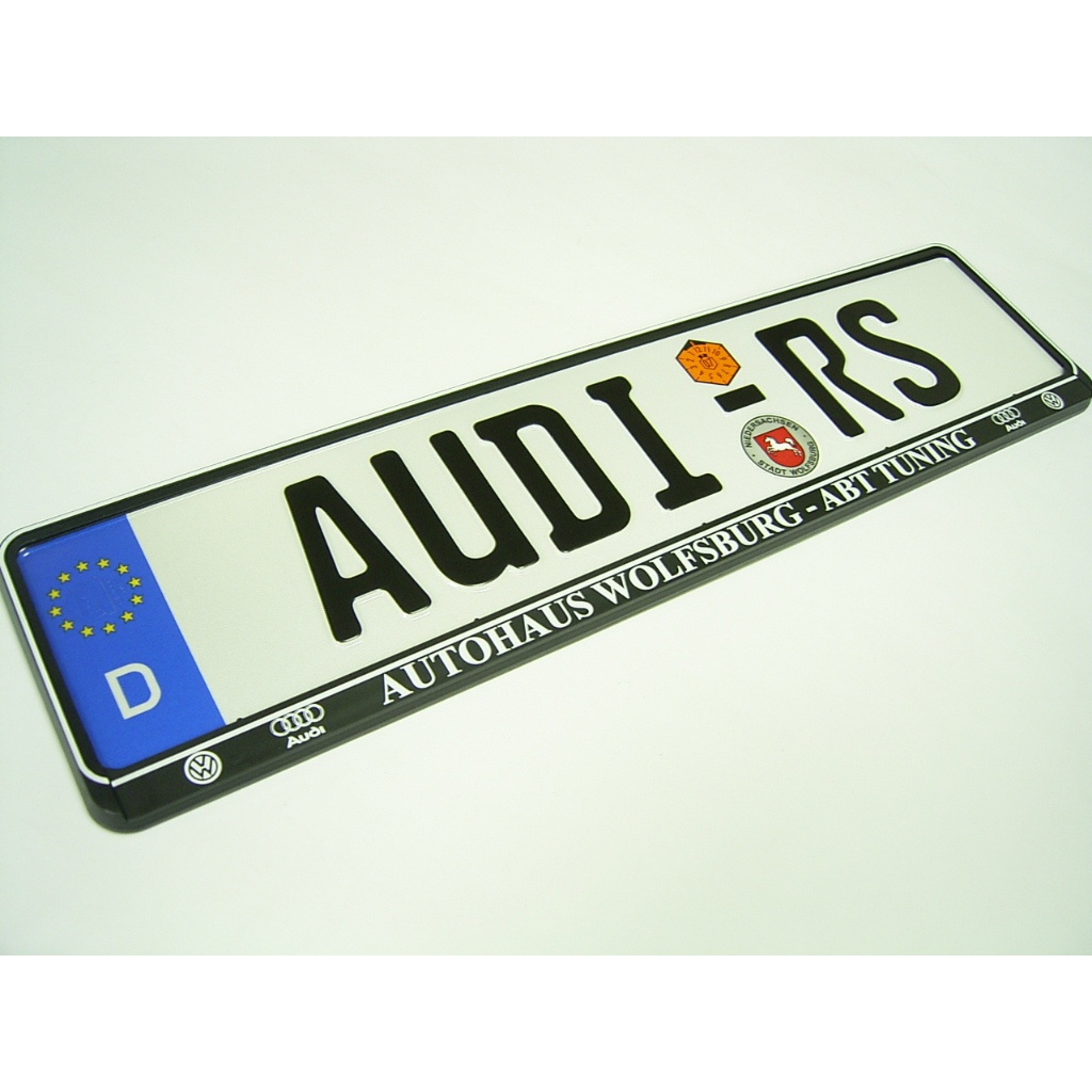 純正德國狼堡 ABT 裝飾底框含 Audi RS 紀念牌 適用 Audi A3 A4 A5 A6 TT Q3 Q5 Q7