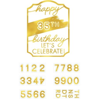 派對城 現貨【桌上擺飾1入-白金生日(附歲數)】 歐美派對 派對裝飾 生日慶祝 桌上擺飾 白金 派對佈置 拍攝道具