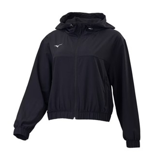 Mizuno 美津濃 女款 連帽外套 伸縮彈性 抗紫外線 夜光設計 休閒 -黑- 32TCC25309