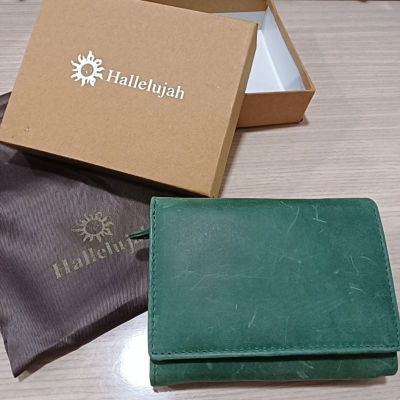Hallelujah TIDY 植輮皮夾 Folio 短夾 復古綠 大容量18夾層