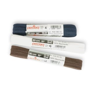 德國 pedag Flat Laces 純棉素色扁鞋帶