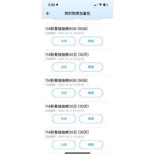 ［虛擬］中華電信 勁爽加量包 5/7/9g 30日 網路流量 如意卡 預付卡