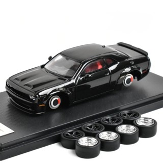 【六四分之一】Fine Works｜Dodge SRT Hellcat｜道奇挑戰者地獄貓｜車輪改裝版｜1/64合金模型車