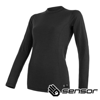 【SENSOR】Tee LS女羊毛圓領長袖排汗衣DOUBLE FACE『黑色』15100029 戶外 露營 登山 健行