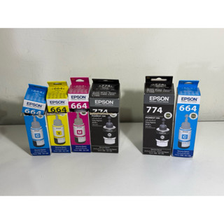 EPSON 全新 原廠 774 黑色 及 664藍色（不拆賣）可附其它尚未用完的墨水