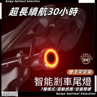 臺灣熱賣促銷🚗自行車尾燈 智慧感應剎車燈 自行車燈 煞車燈 公路車夜騎燈 山地車充電 警示燈 騎行裝備 LED燈