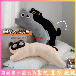 【抱枕】毛絨 黑貓抱枕 邏輯貓長條枕 宿舍靠枕睡覺夾腿抱枕可愛床頭靠墊禮物