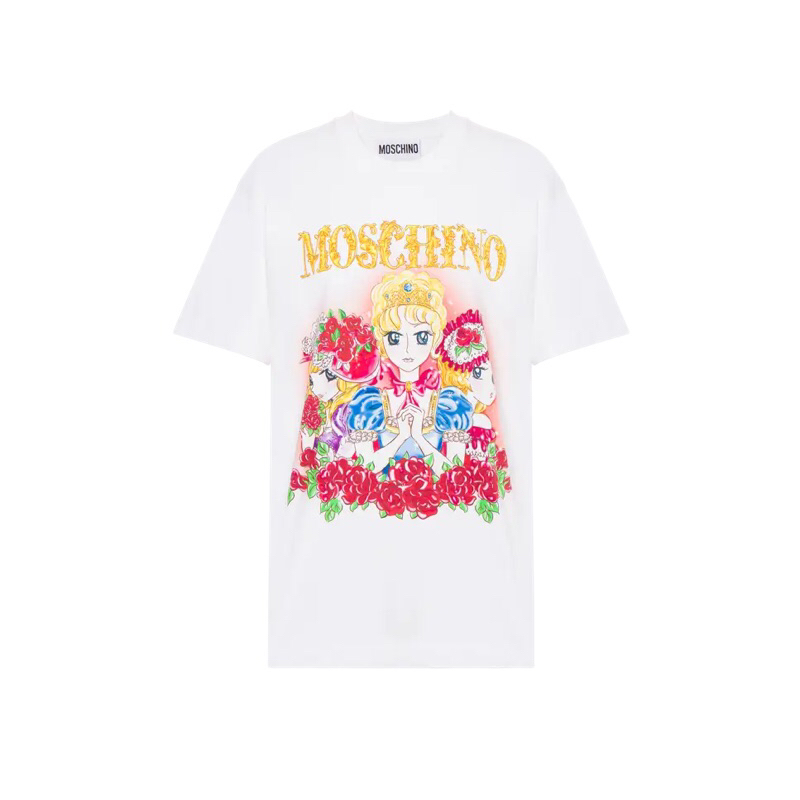 唯ㄧ現貨 💖 MOSCHINO 🐻 傳奇精品！白色！宮庭！凡爾賽玫瑰！瑪麗皇后 > 刺繡、短袖、T恤、T-Shirt！