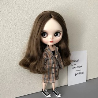 Blythe全新小布娃娃 格子綁帶風衣(臺灣現貨)