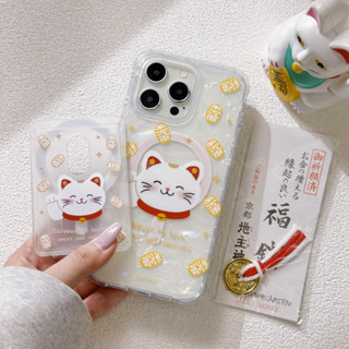 Twinko💗[CA1965]招財好運款-單隻大頭招財貓貓*高品質貝殼殼/IMD內印刷/貝殼磁吸殼iPhone16 15