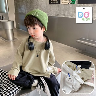 DO Kids童裝 臺灣現貨-笑臉開叉T恤 男女童裝 春秋季新品 兒童 中小童 大童 長袖 上衣 休閒 內搭