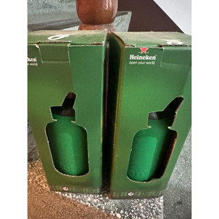 陽光萌屋 Heineken 海尼根好運隨行杯 水壺 環保杯 水杯 運動水壺 隨行杯/隨手提壺 玻璃瓶 海尼根財圓滾滾壺