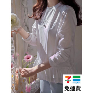 DREAM COLOR KR 一件免運 韓國代購 正韓女裝 點綴蕾絲花紋柔軟彈性層次摺邊下擺上衣 0212
