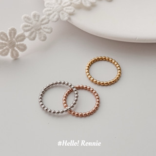 ✨Hello!Ronnie✨現貨316L通體鈦鋼戒指 醫療鋼戒指 氣質百搭珠珠戒指 金/銀/玫瑰金