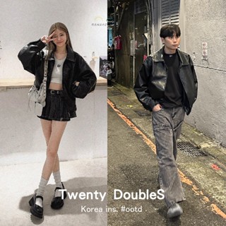 【20ss select】寬短翻領皮衣外套 黑色外套 皮外套 韓國男裝 秋冬外套 情侶外套 男生外套 女生外套 短版外套
