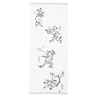 日本丸真 今治鳥獸戲畫三重紗純棉-毛巾 W34xL80cm