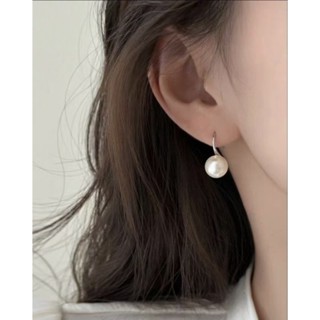 「LZ Gallery」11-12mm天然淡水珍珠純銀耳鉤耳環/純銀簡單耳環/王妃款耳環