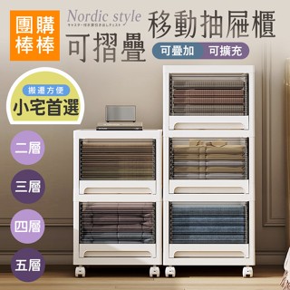【團購棒棒/臺灣現貨】北歐風可摺疊移動收納抽屜櫃
