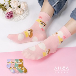 AHUA阿華有事嗎 蠟筆小新滿版圓點花朵中筒襪 K1960 正韓卡通襪 韓國襪子 韓妞必備 百搭純棉襪 韓系 日系 可愛